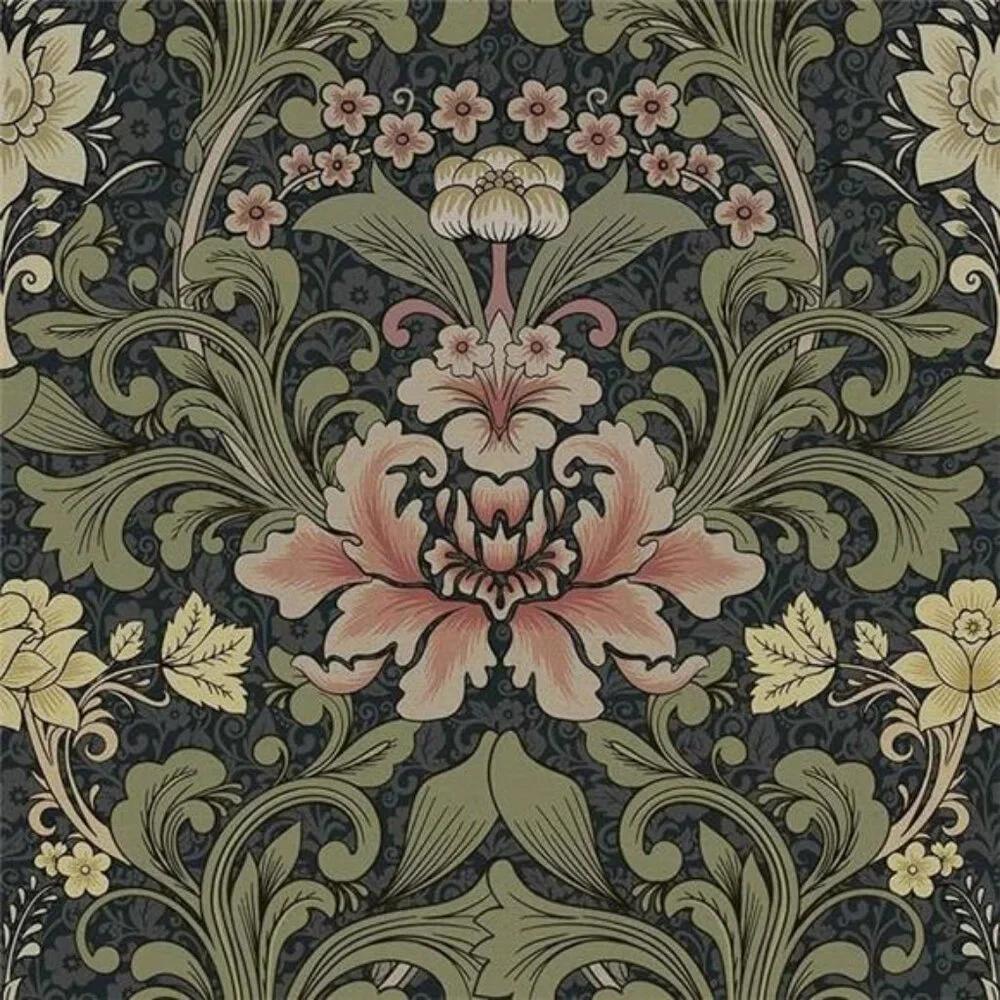 Abyssaly Vintage Floral Wallpaper Peel and Stick Boho, William Morris Flower